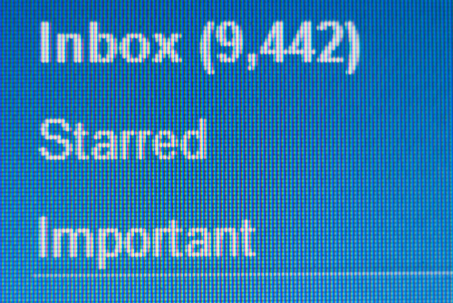 Inbox with thousands of e-mails