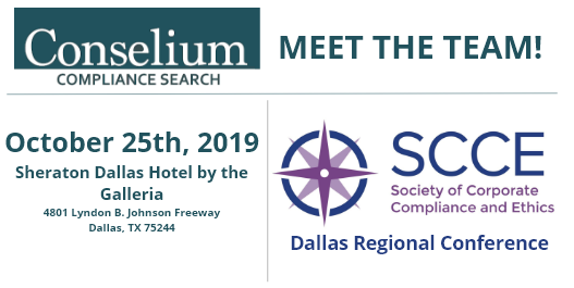 Meet Conselium Compliance Search at the SCCE Dallas Regional Conference 2019