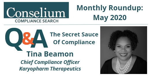 Monthly Roundup – May 2020 – Q&A with Tina Beamon – The Secret Sauce Of Compliance