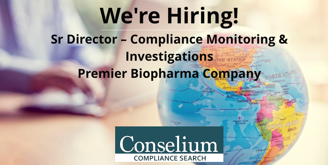 Senior Director–Compliance Monitoring & Investigations, Premier Biopharma Company
