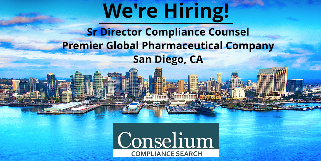 Senior Director Compliance Counsel, Premier Global Pharmaceutical Company, San Diego, California