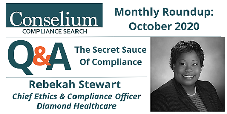 Monthly Roundup – October 2020 – Q&A with Rebekah Stewart – The Secret Sauce Of Compliance