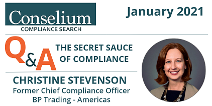 Monthly Roundup – January 2021 – Q&A with Christine Stevenson  – The Secret Sauce Of Compliance