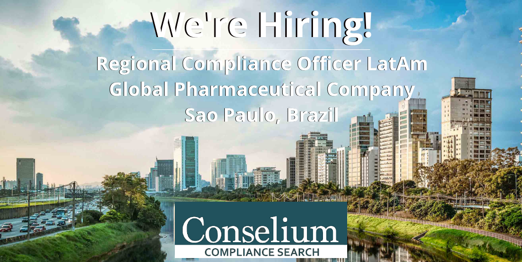 Regional Compliance Officer LatAm, Global Pharmaceutical Company, Sao Paulo, Brazil