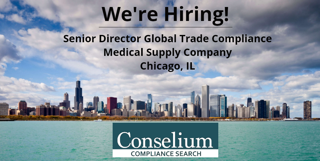 Senior Director Global Trade Compliance, Medical Supply Company, Chicago, IL