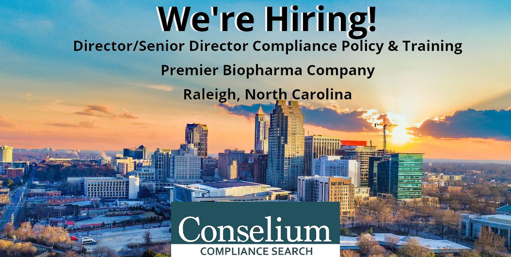 Director/Senior Director Compliance Policy & Training, Premier Biopharma Company, Raleigh, North Carolina