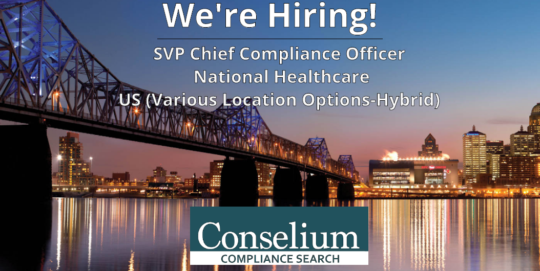SVP Chief Compliance Officer, National Healthcare Provider, US – Various Location Options – Hybrid