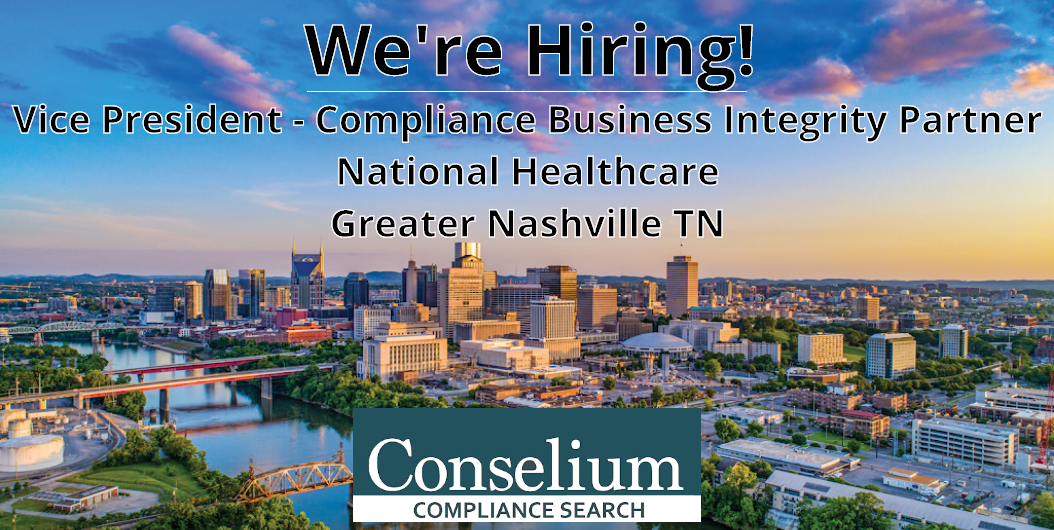 Vice President – Compliance Business Integrity Partner, National Healthcare, Greater Nashville TN area