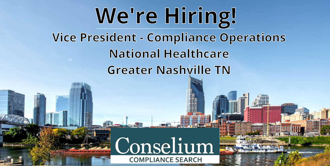 Vice President – Compliance Operations, National Healthcare, Greater Nashville TN