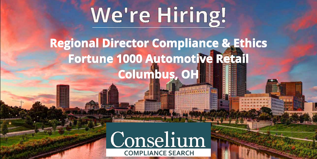 Regional Director Compliance & Ethics, Fortune 1000 Automotive Retail, Columbus, OH