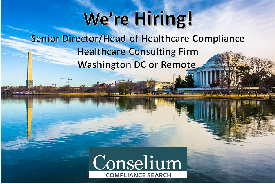 Senior Director/Head of Healthcare Compliance, Healthcare Consulting Firm, Washington DC or Remote