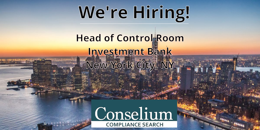 Head of Control Room, Investment Bank, New York City, NY