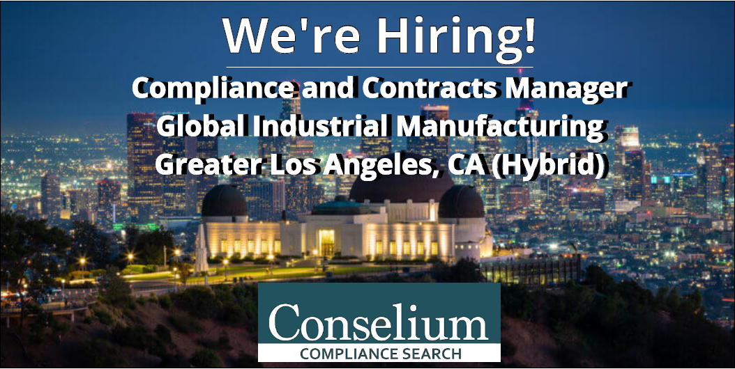 Compliance and Contracts Manager, Global Industrial Manufacturing, Greater Los Angeles, CA